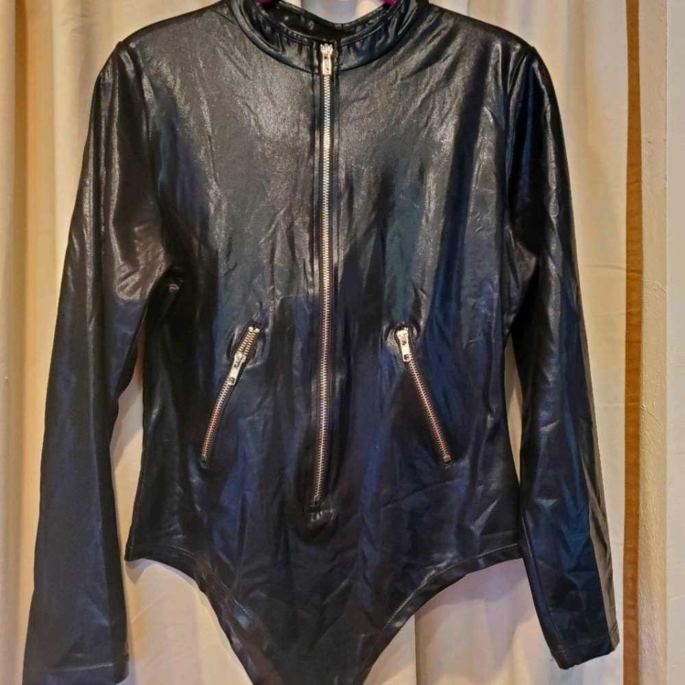 Vinyl bodysuit